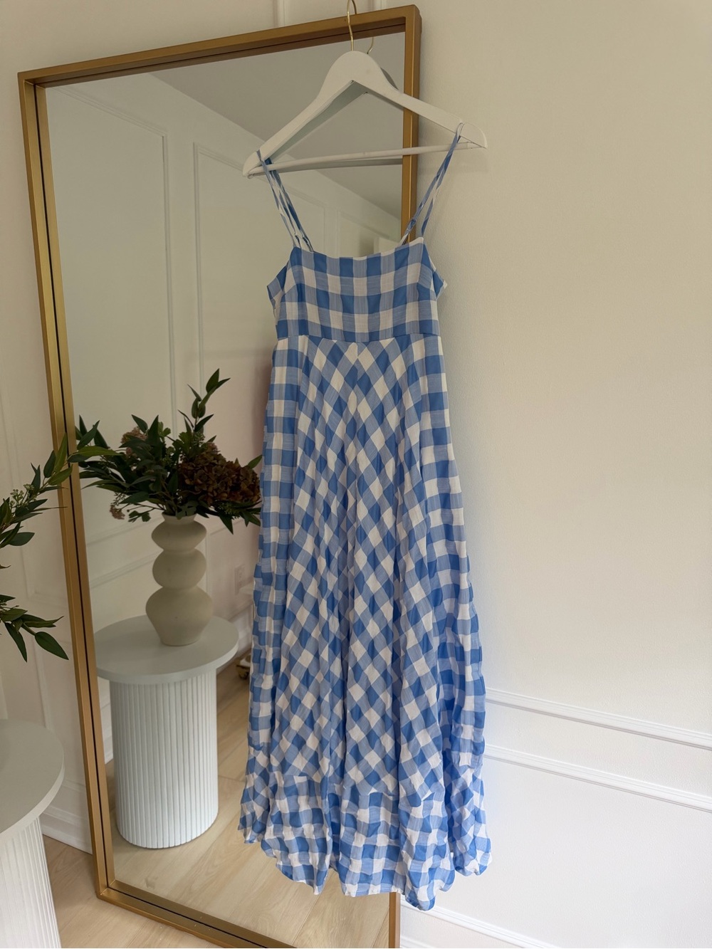 Showpo Blue Gingham Maxi Sundress with Spaghetti Straps - Picture 2 of 3